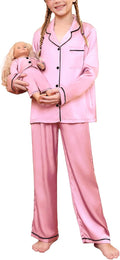 Matching Girls & Dolls Silk Pajamas Set - Soft Satin Sleepwear
