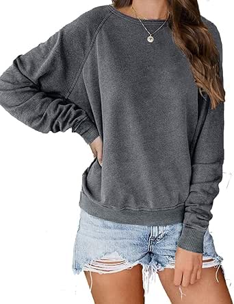 KIRUNDO Women's Solid Color Sporty Sweatshirt for Casual Wear