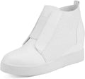 Womens Platform Wedge Sneakers Ankle Booties - Hidden Wedge Comfort