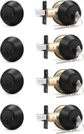 Probrico 4 Pack Black Double Cylinder Deadbolt Lock Set - Keyed Both