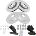 TRQ Front & Rear Ceramic Brake Pad & Rotor Kit - Direct Fit