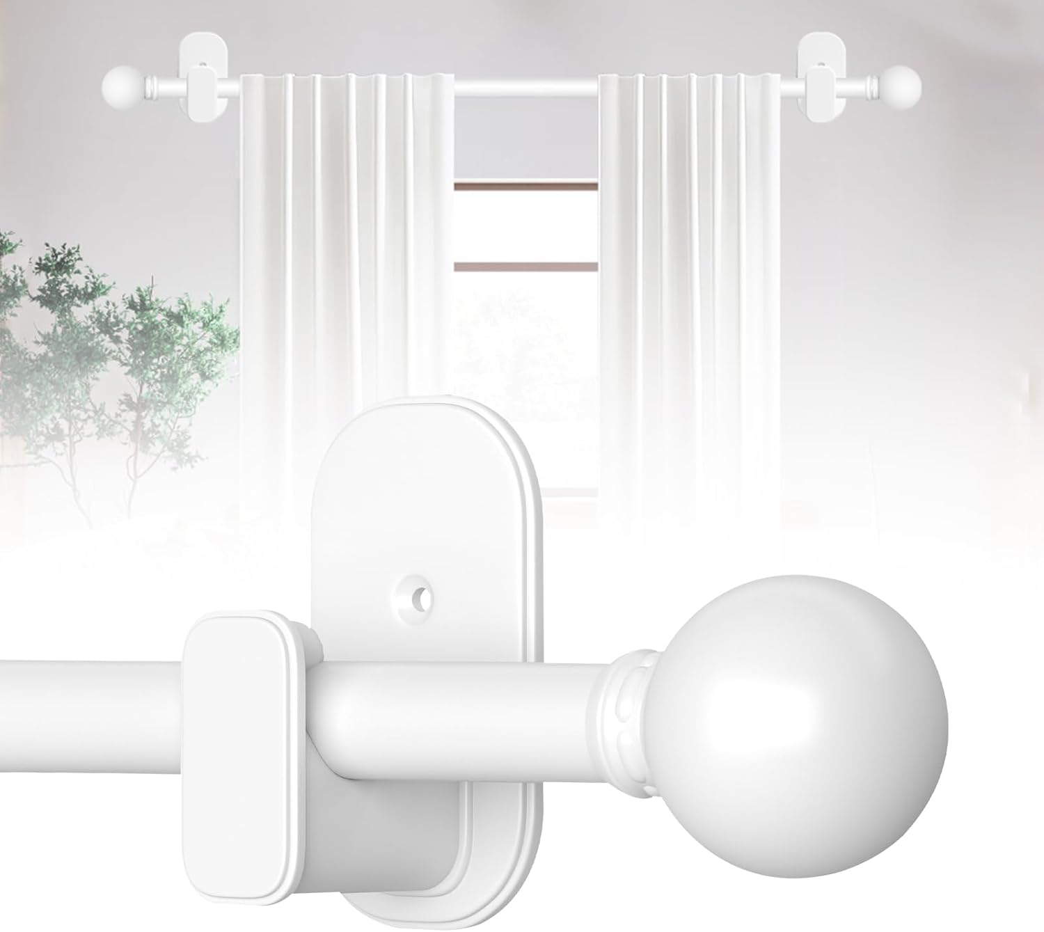 Curtain Rods No Drilling 2 Pack for Easy Installation and Use