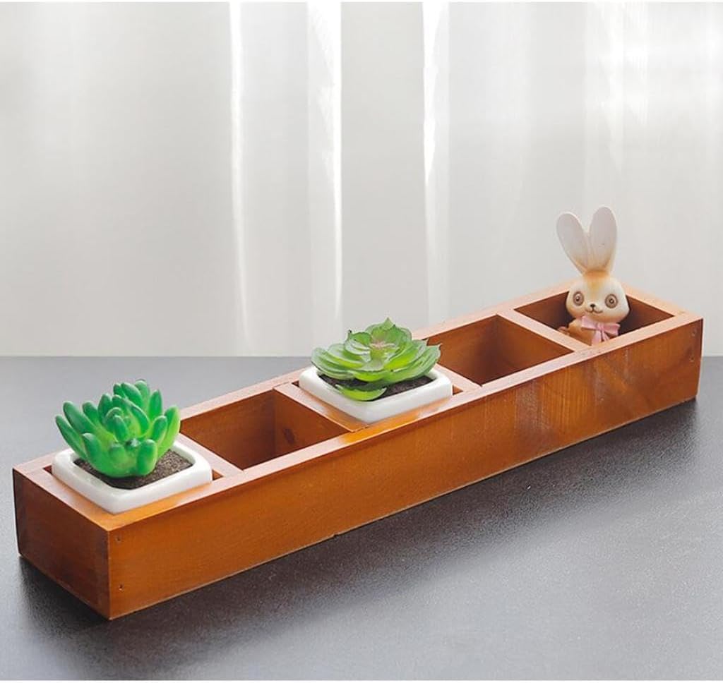 Organize in Style with 5-Compartment Wood Caddy!