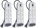 Belkin 12-Outlet USB Power Strip Surge Protector - Pack of 3