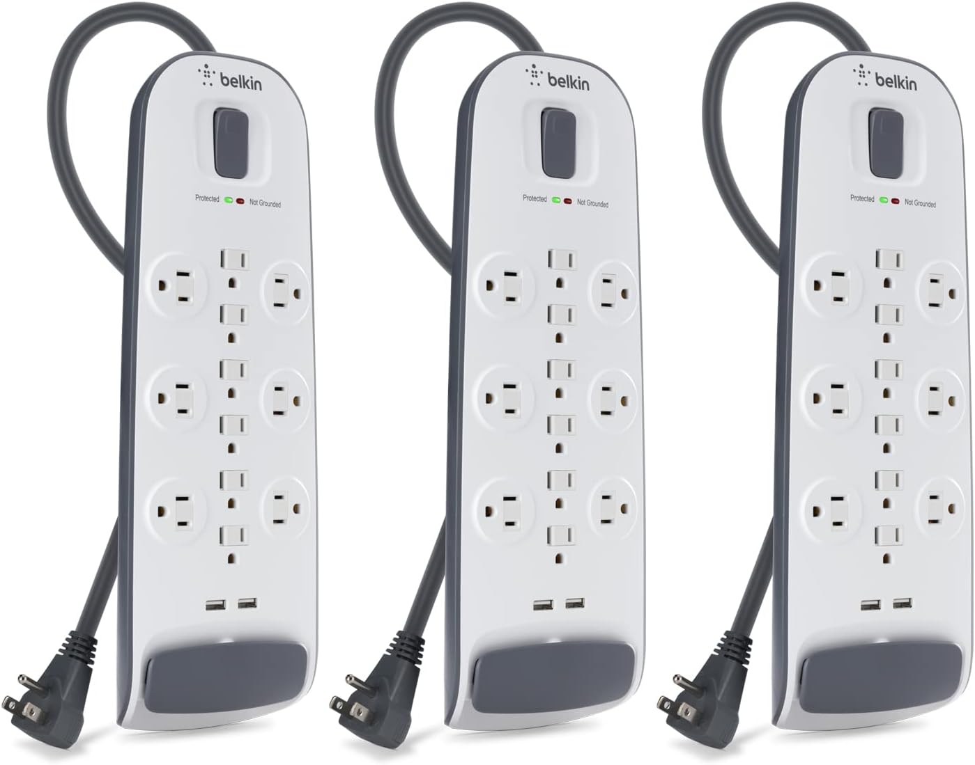 Belkin 12-Outlet USB Power Strip Surge Protector for Home Office