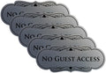 All Quality No Guest Access Wall or Door Sign - Silver Large (5 Pack)