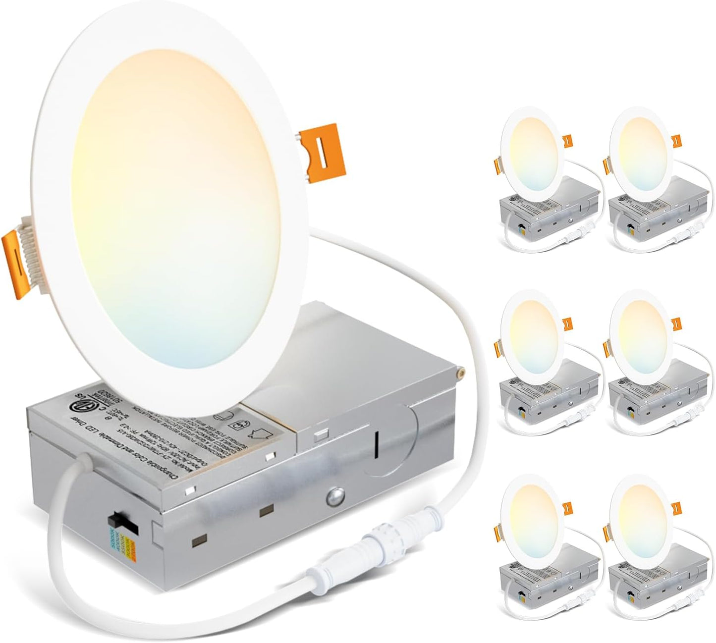 LVWIT Ultra-Thin 6 Inch Recessed Lighting with Junction Box