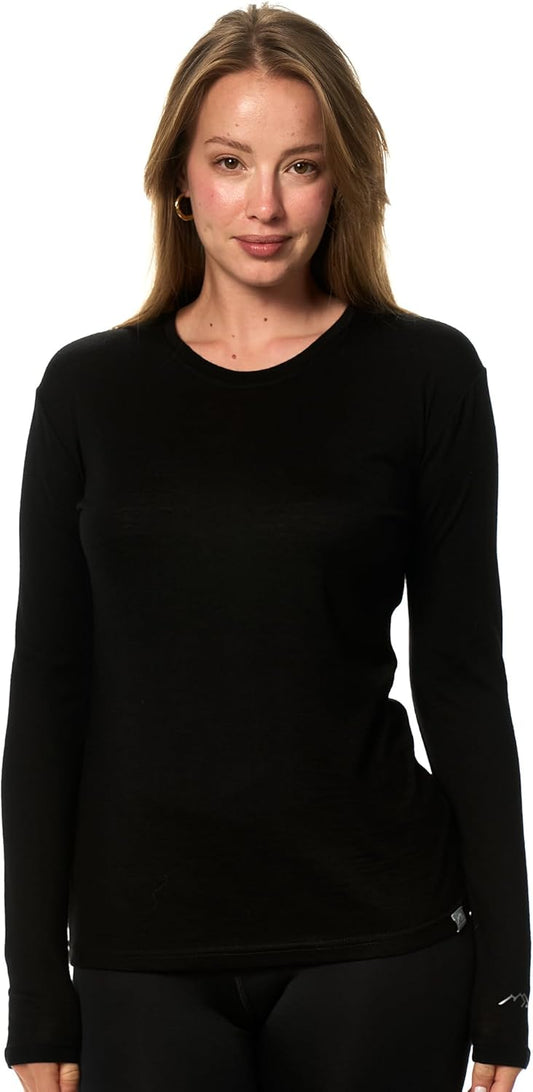 Merino Wool Base Layer Women - Thermal Long Sleeve T-Shirt