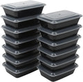 Square Meal Prep Containers 12 oz (100 Pack) - Stackable BPA Free