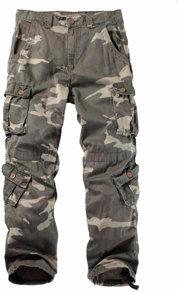 AKARMY Men's Casual Cargo Pants with 8 Pockets for Comfort