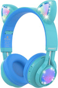 Riwbox Kids Headphones CT-7S Cat Ear Bluetooth Headphones - LED Lights