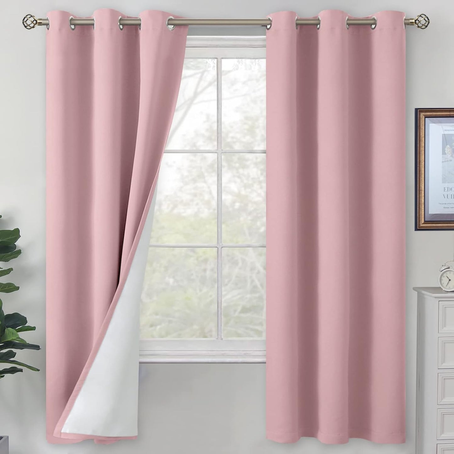 BGment Pink Blackout Curtains for Bedroom 72 Inch Length Set