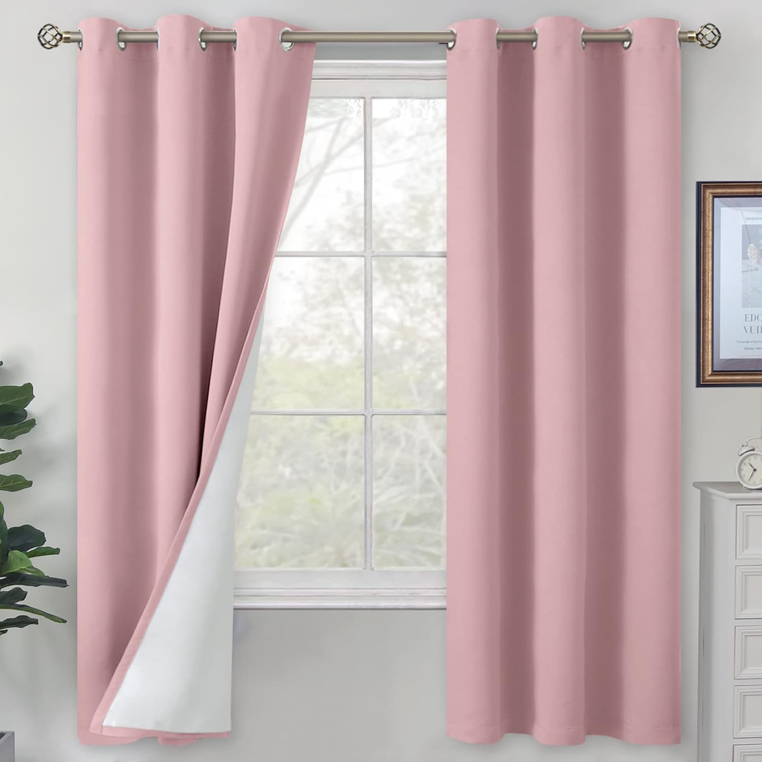 BGment Pink Blackout Curtains for Bedroom 72 Inch Length Set
