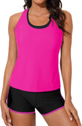 Athletic 3 Piece Tankini Swimsuit Set - Supportive Sporty Design