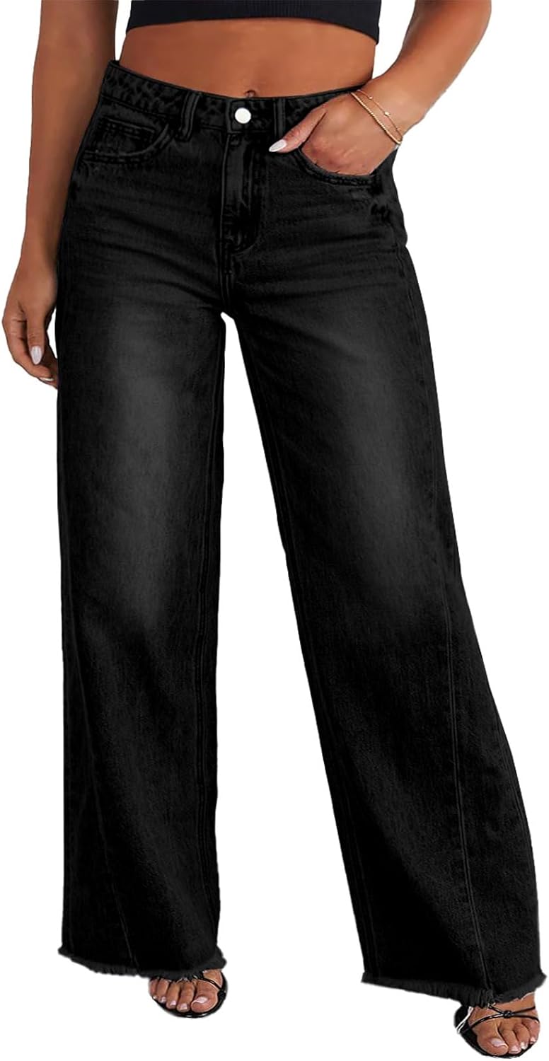 Eytino Women's Plus Size Wide Leg Jeans for Comfort and Style