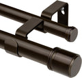 Double Curtain Rod 72 to 144 in Telescoping Double Rod - Bronze finish