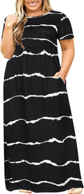 Plus Size Summer Maxi Dress with Pockets for Women by Kancystore