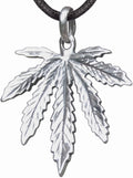 Sterling Silver Marijuana Leaf Necklace - Handmade 925