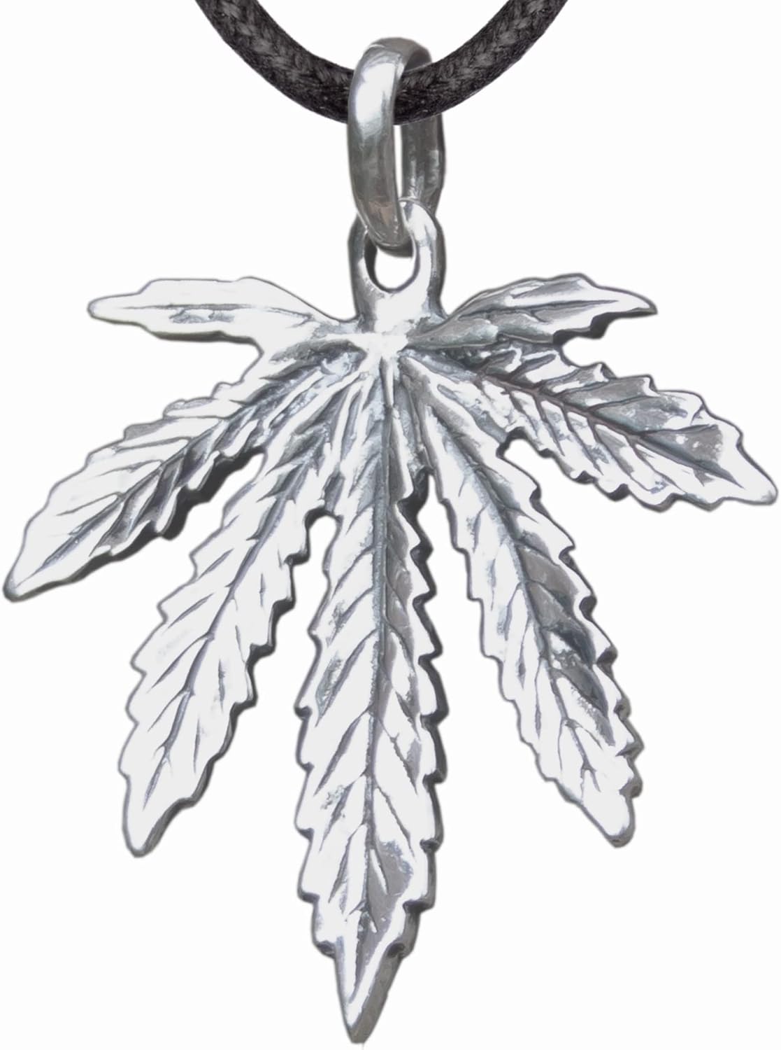 925 Sterling Silver Marijuana Leaf Necklace for Unique Style