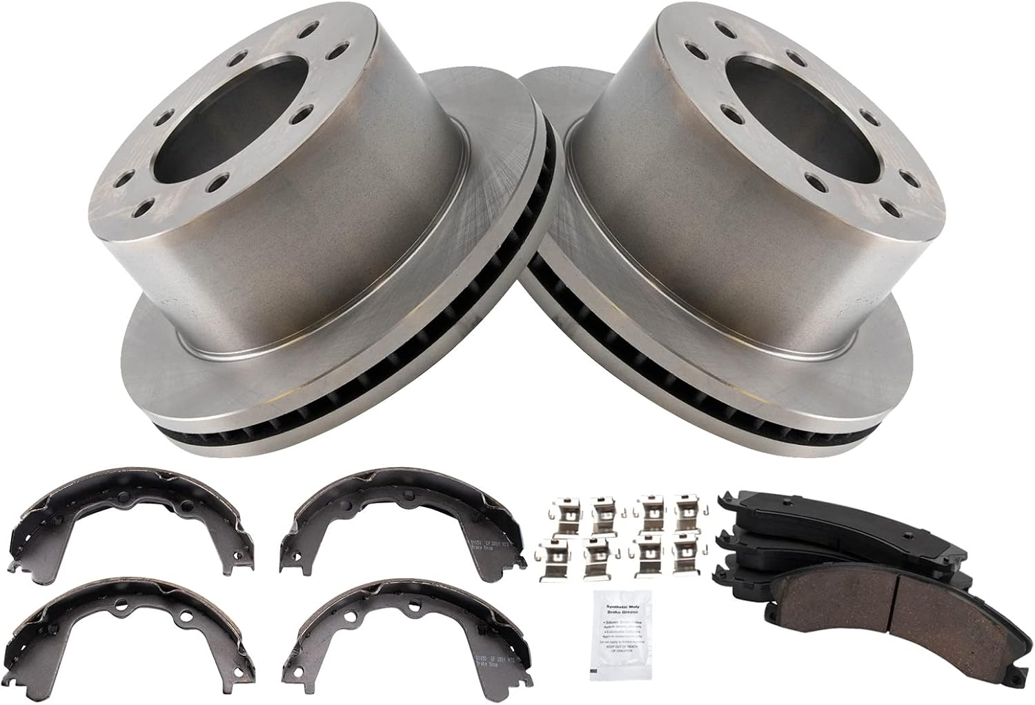 TRQ Rear Brake Pad & Rotor Kit for 2013-2017 Silverado 3500 HD