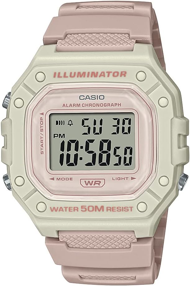 Casio W218H | Men's Digital Watch | 50M WR | 1/100 Sec Stopwatch | LED Backlight