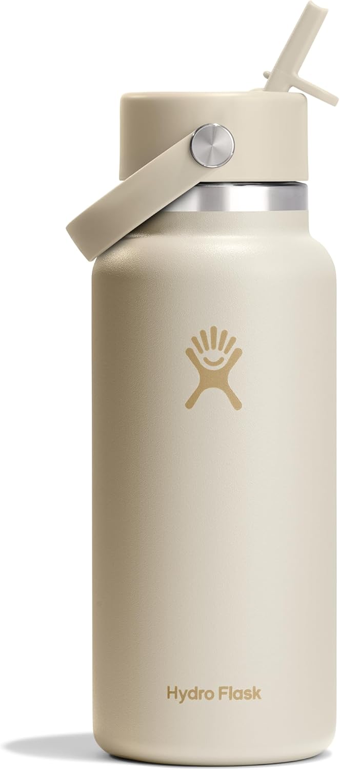 Hydro Flask Wide Mouth Water Bottle with Flex Straw Cap 32 Oz