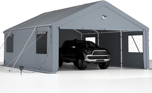 2 Car Carports 20X20 Heavy Duty Portable Garage Canopy Shelter