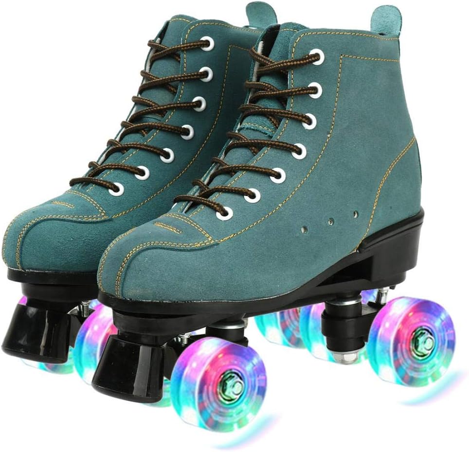 XUDREZ Cowhide Roller Skates for Women and Men - High-Top Design