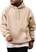 Mens Cotton Hooded Collar Drawstring Hoodie for Men - Soft Lightweight