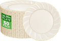 Ivory Scalloped Plastic Plates 10.25 in 50 Pack - Elegant Disposable