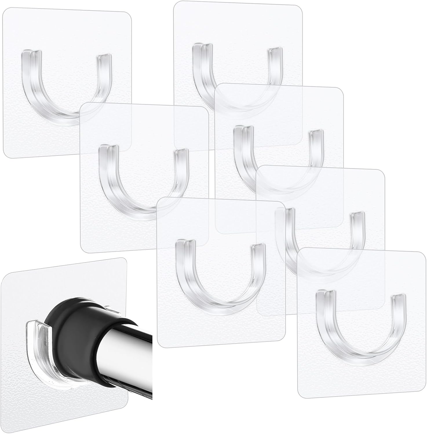 Sibba Adhesive Shower Rod Holder Set: No-Drill, Heavy Duty!