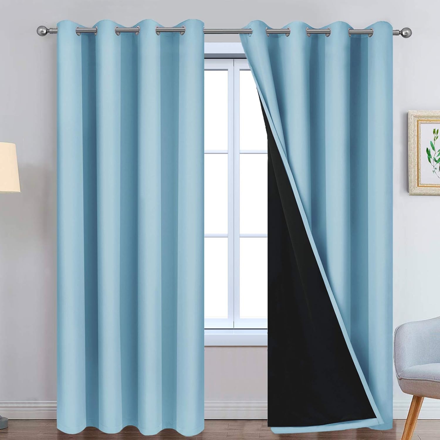 Yakamok Full Blackout Curtains for Bedroom and Living Room