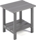 Adirondack Outdoor Side Table 2-Tier Solid 16.5in Patio End Table