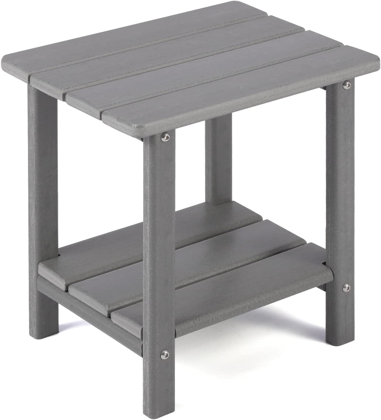 Adirondack Outdoor Side Table with 2-Tier Storage for Patio