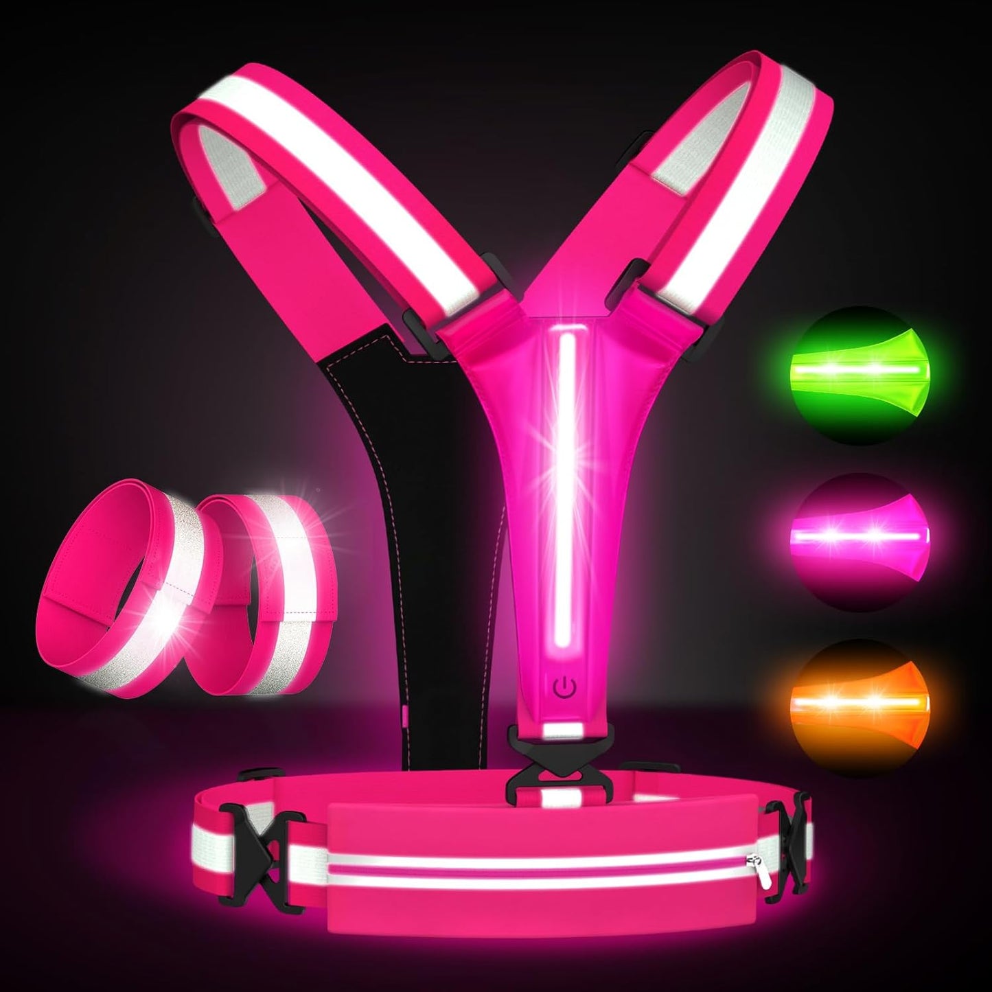 Ultra-Bright LED Running Vest Set | Stay Safe at Night