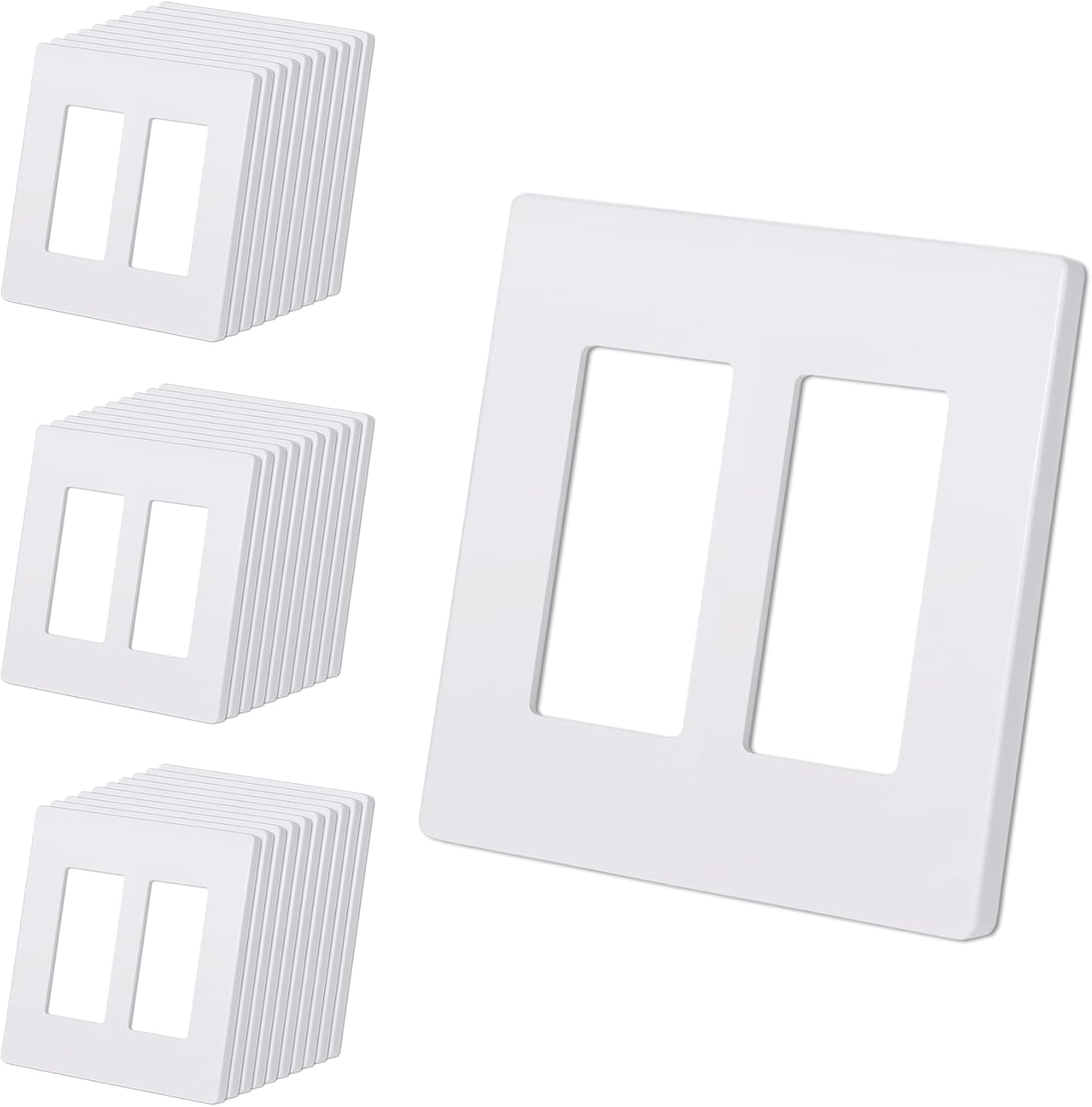 CML Matte White Screwless Wall Plates for Modern Decor Upgrade
