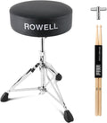 ROWELL Drum Throne Adjustable Drum Stool - Wide Padded Comfort