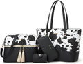 Women Fashion 4pc Handbag Set - Tote, Messenger, Wallet & Card Holder