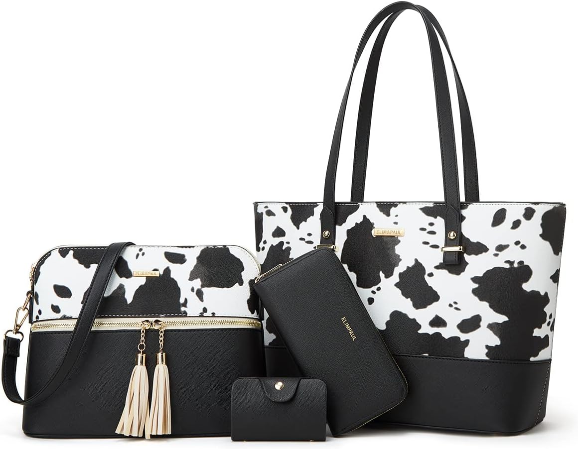 Women Fashion Handbags Set 4pcs Tote Bag Shoulder Bag Purse