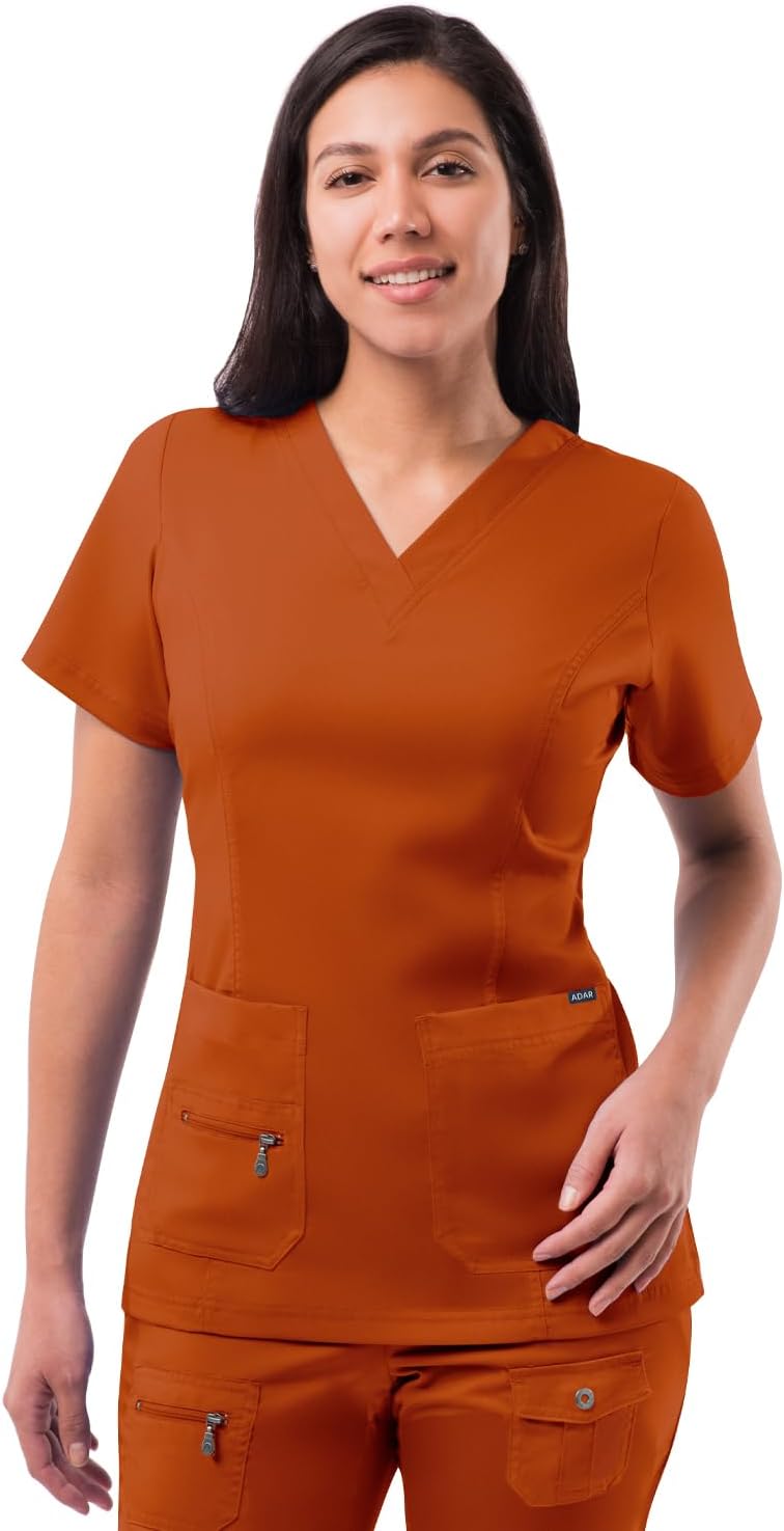 Adar Pro Scrubs for Women - Elevated V-Neck Top for Comfort