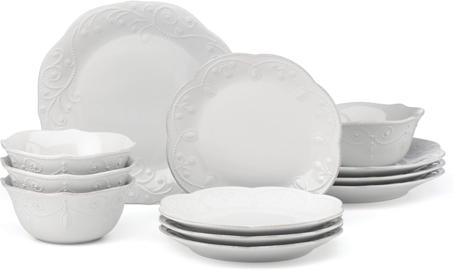 Lenox French Perle Dinnerware Set: Elegant 12-Piece Collection