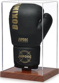 JupDec Boxing Glove Display Case - Clear Acrylic with Wood Base
