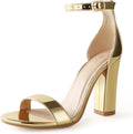 4in Black Ankle Strap High Heels for Women - Strappy Buckle Sandals