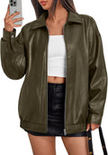 Womens Oversized Faux Leather Moto Jacket Plus Size - 2025