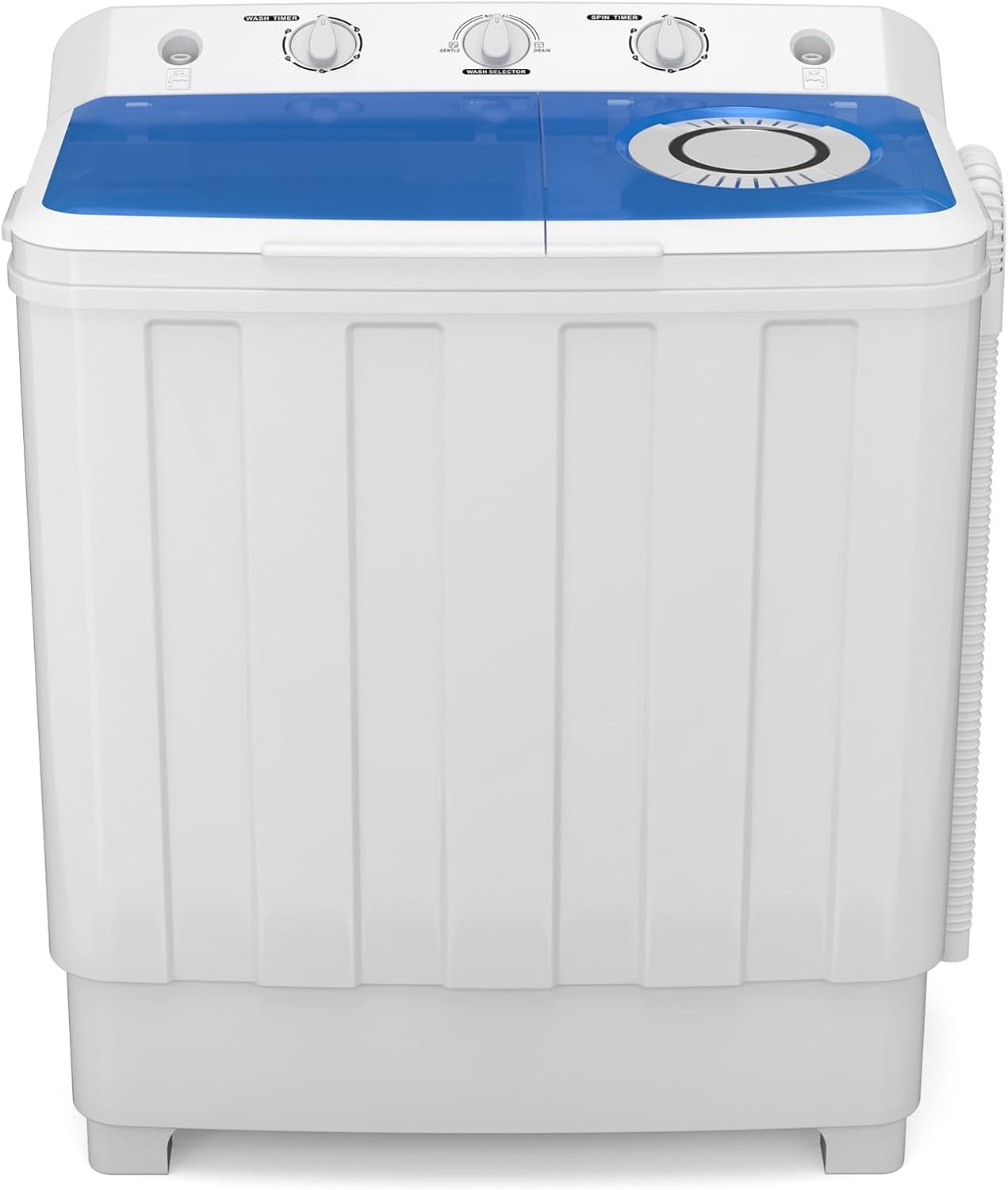 Zynkez Twin Tub Compact Washer - 28Lbs Capacity, Built-in Drain Pump, Ideal for Small Spaces