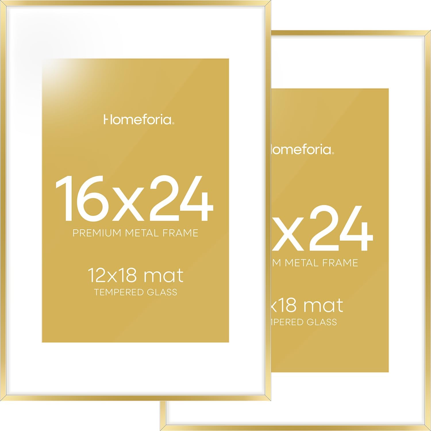 16x24 Gold Picture Frame Set of 2 with Mat for Stunning Display