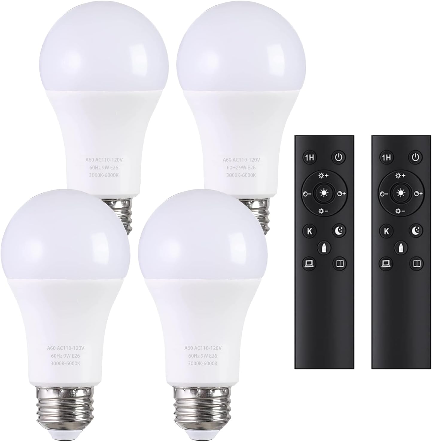 A19 LED Light Bulbs with Remote Control for Home Decor
