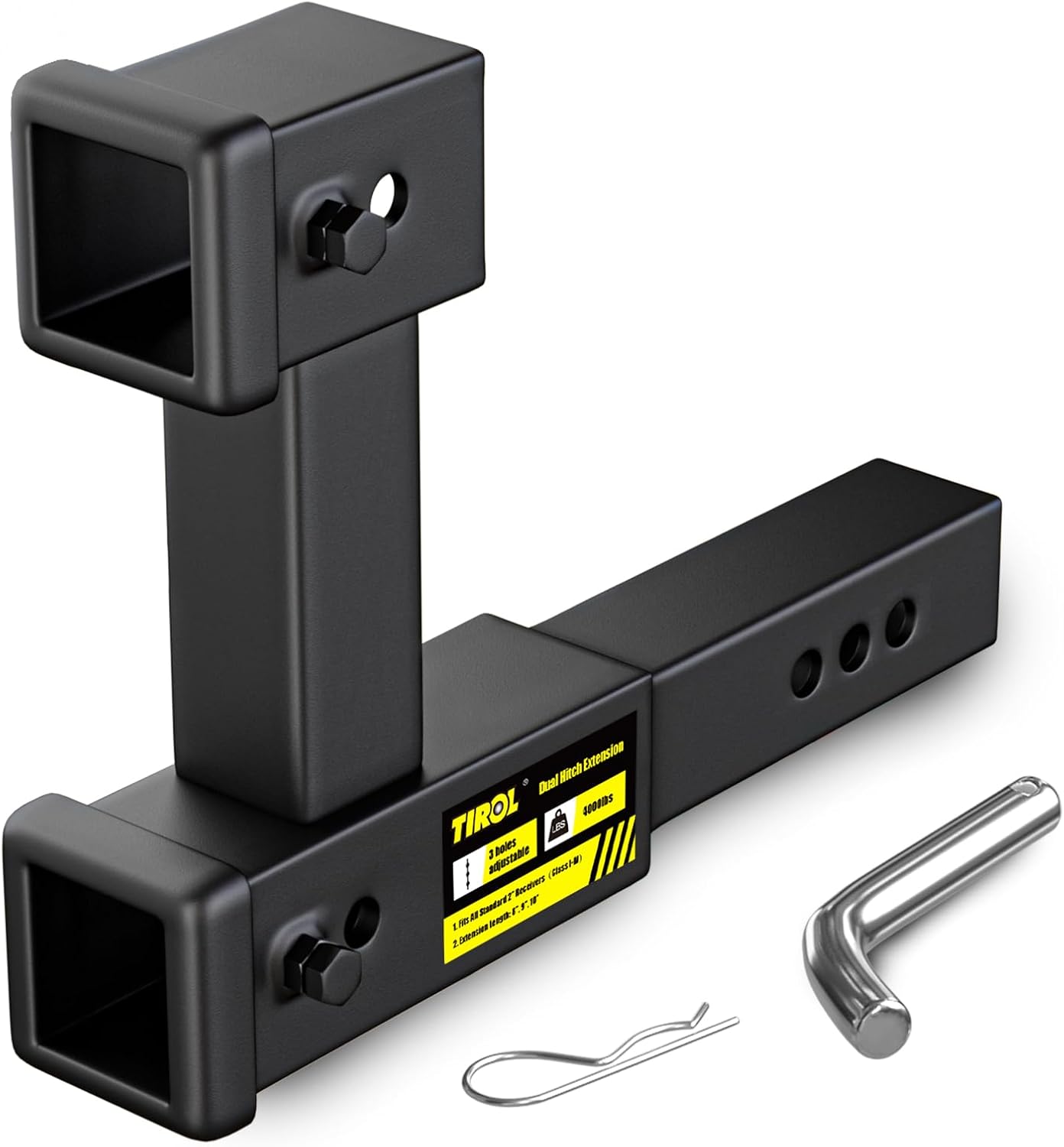 Tirol Hitch Extender for 2 Receiver - Dual Function & Adjustable