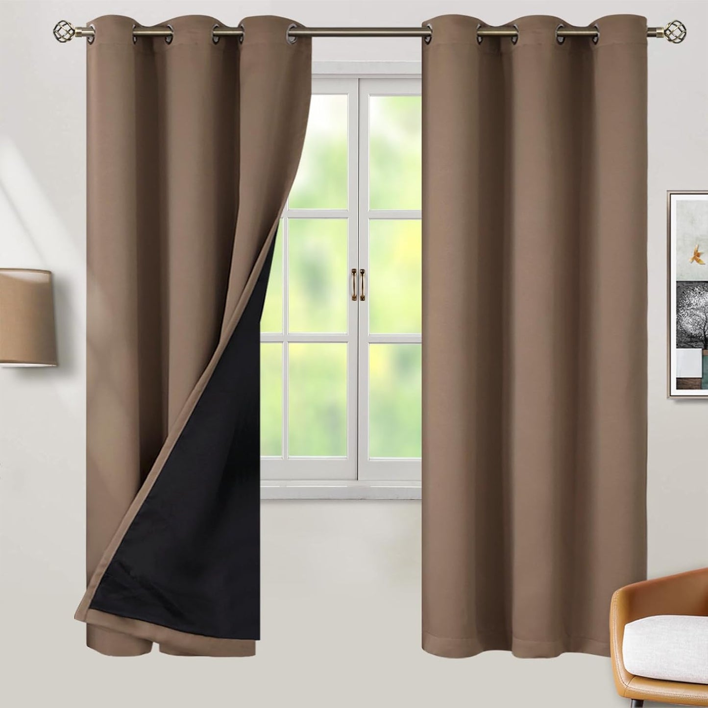 BGment Thermal Insulated Blackout Curtains for Bedroom 42x72