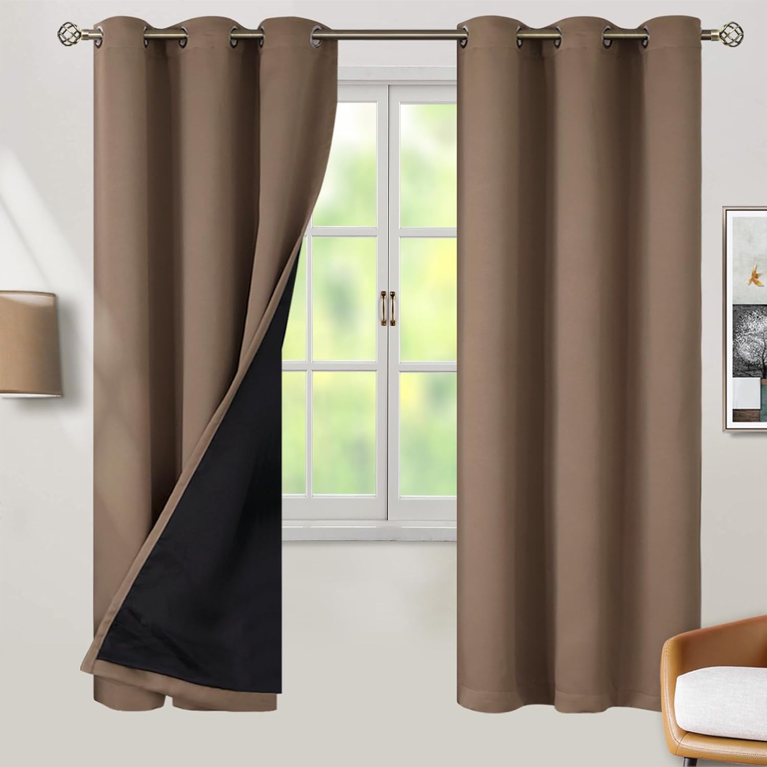 BGment Thermal Insulated Blackout Curtains for Bedroom 42x72